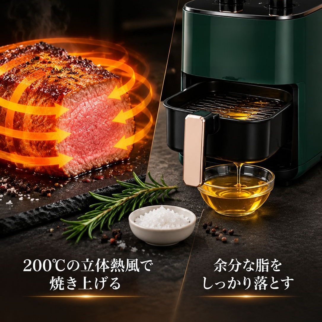 4L大容量エアフライヤー 家庭用ノンオイル電気フライヤー 電気オーブン
