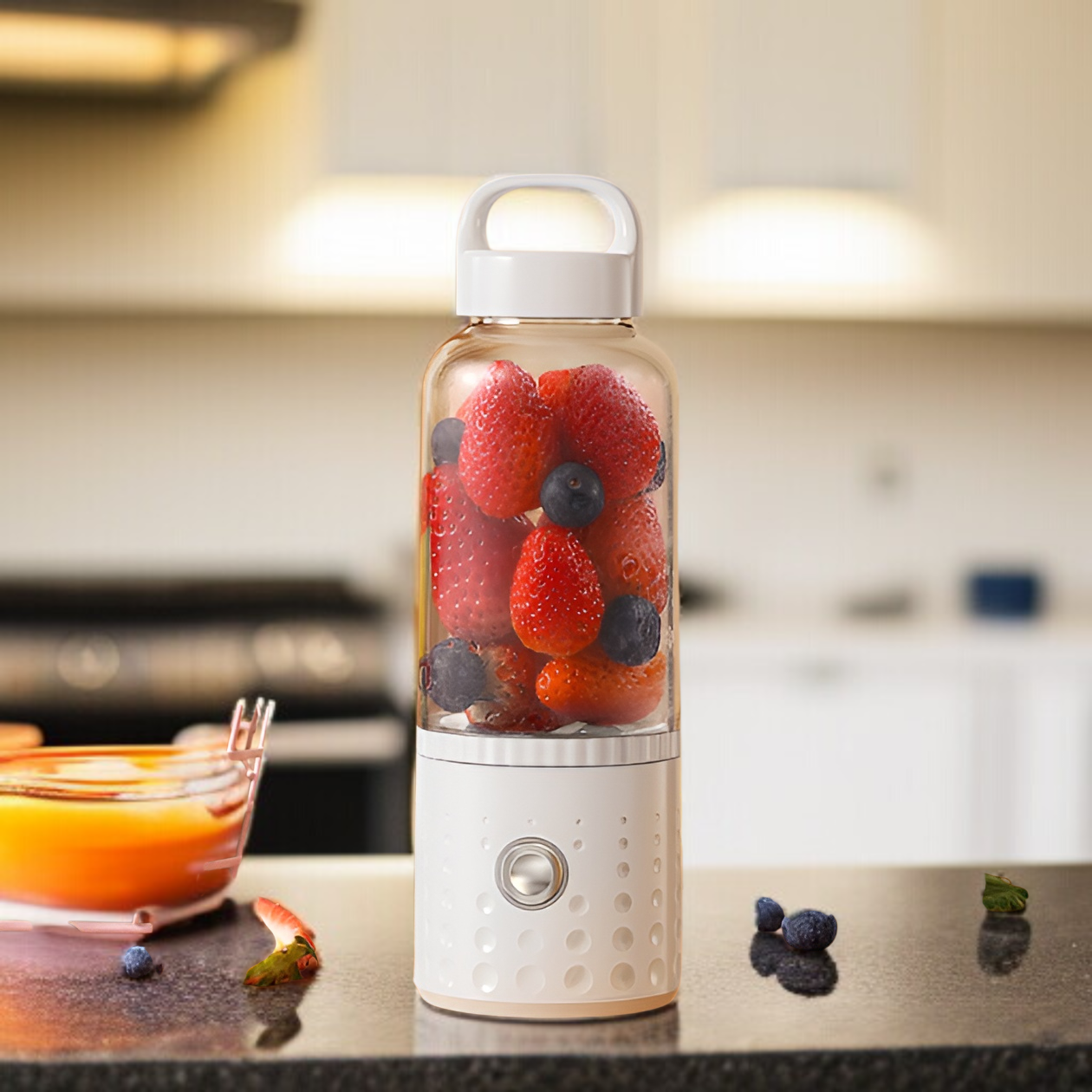 Mini exprimidor eléctrico portátil con vaso, exprimidor de frutas automático para el hogar