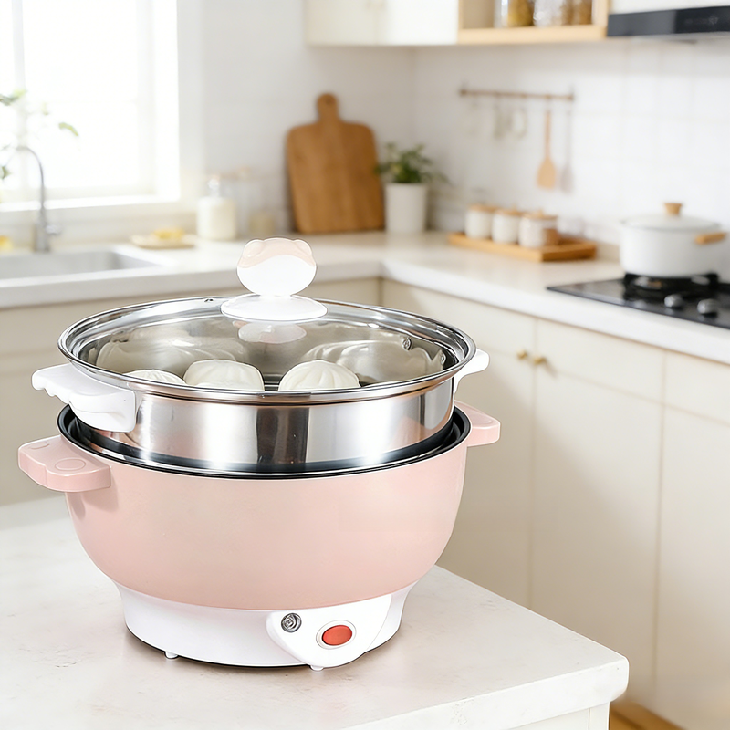 家庭用多用途ステンレス電気鍋電気ウォック蒸し器火鍋電気ホットプレート