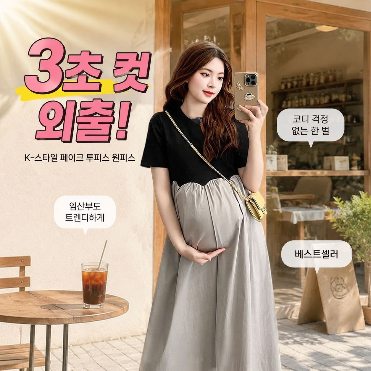 임부복 세트 롱 루즈핏 임부원피스