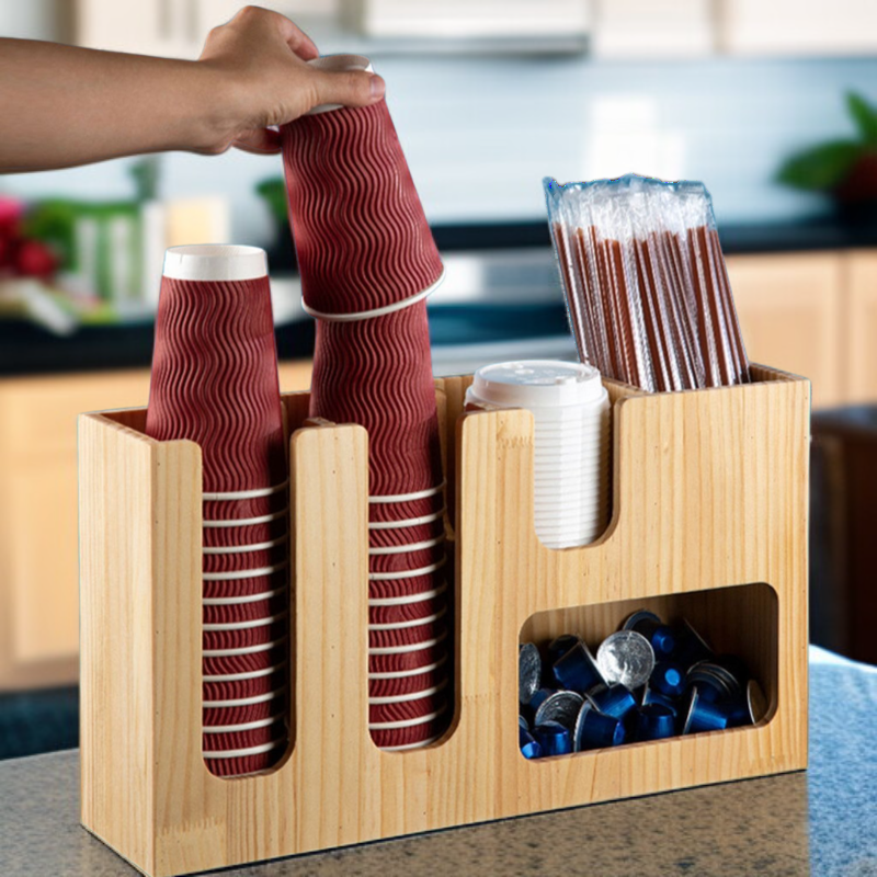 ที่วางแก้วกระดาษอเนกประสงค์ และกล่องจัดเก็บ สำหรับเคาน์เตอร์ร้านค้า