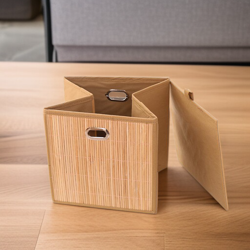 Stackable square storage boxes for space-saving