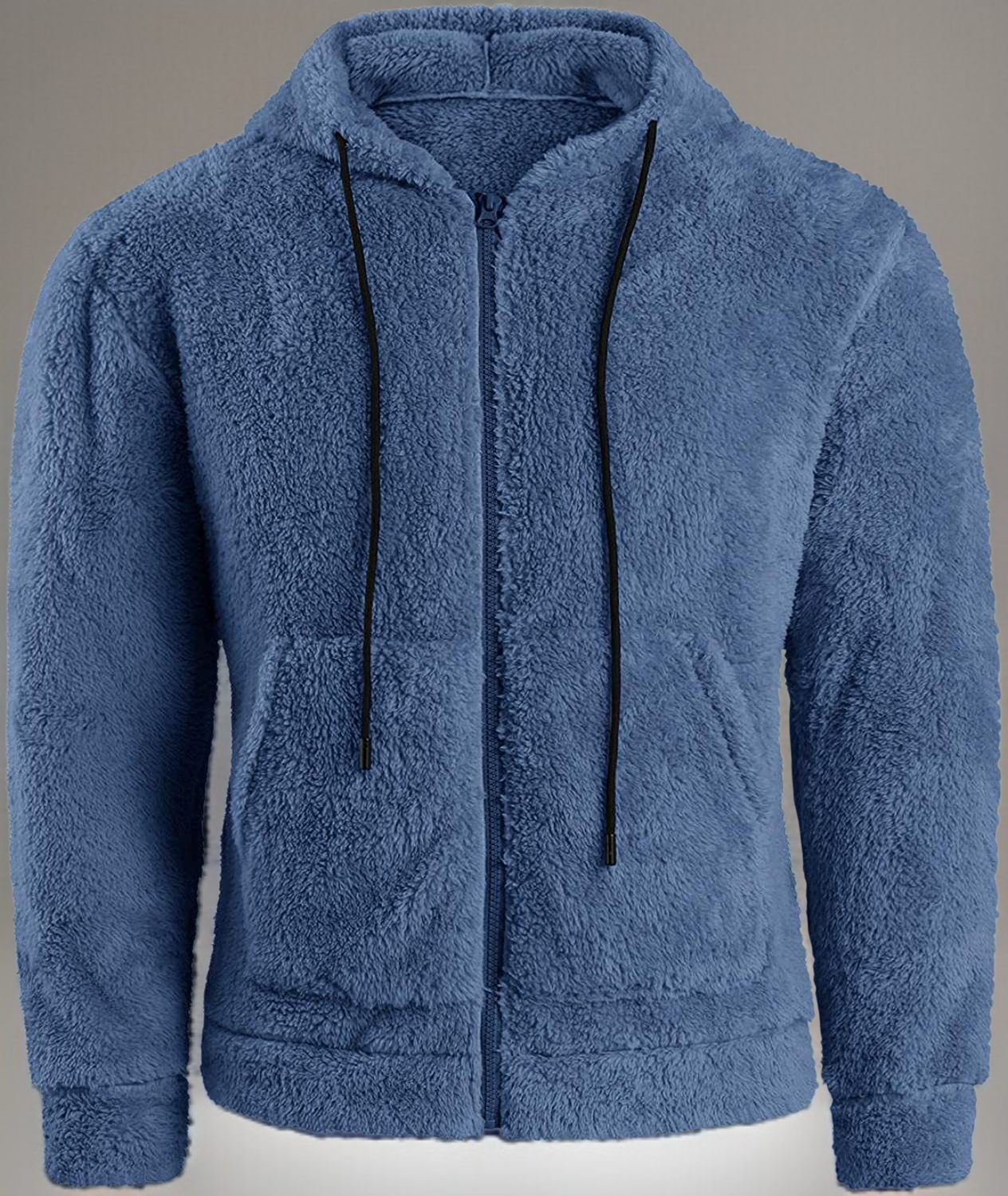 Close-up of soft fleece lining in men's jacket