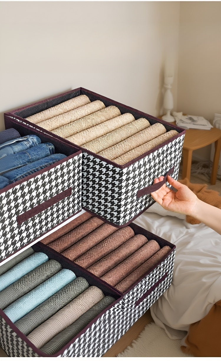 千鳥格收納箱居家整理實拍