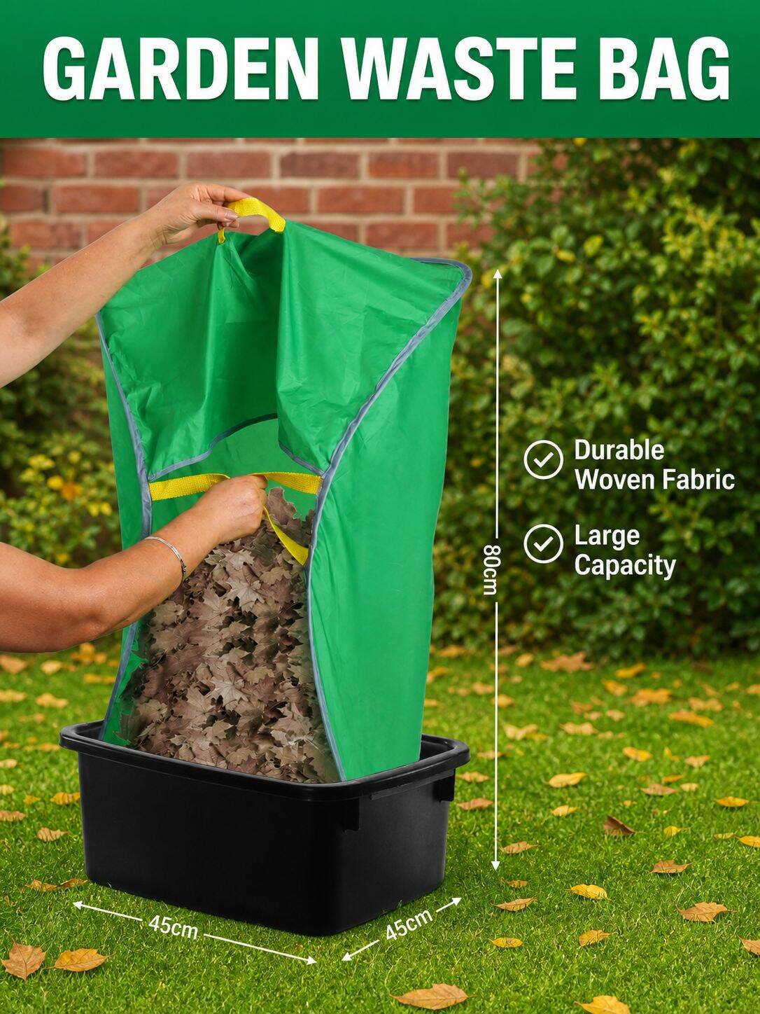 Foldable Outdoor Garden Leaf Collection Bag, Reusable Leaf Sack
