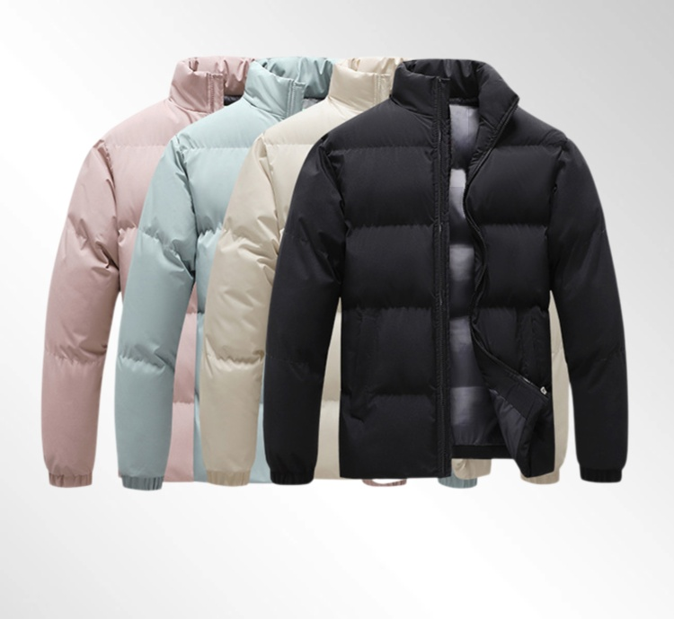 여성 모델이 입은 겨울용 한국 스타일 다운 재킷