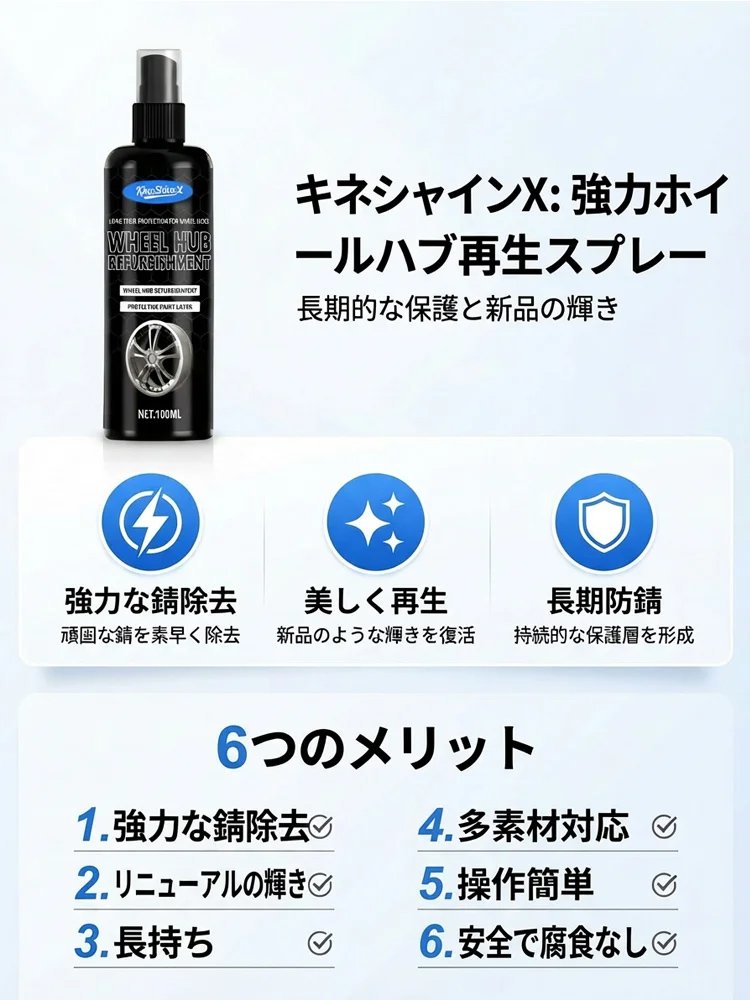 超強力な鋼鉄防錆剤は、錆を除去するだけでなく汚れも取り除き、金属の光沢と輝きを回復させます！