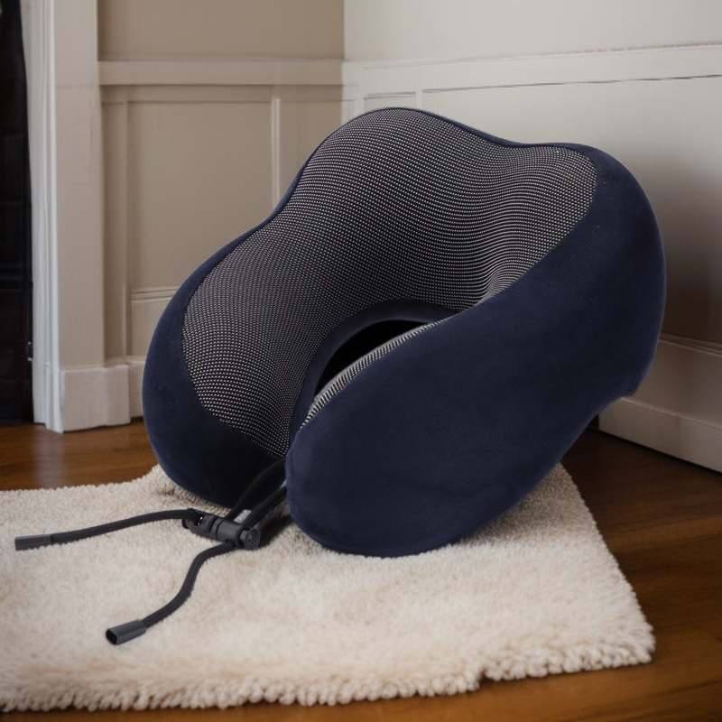 หมอนรองคอสำหรับนักเรียนเดินทาง หมอนรูปตัว U แบบเมมโมรี่โฟม พกพาสะดวก ใช้บนเครื่องบิน