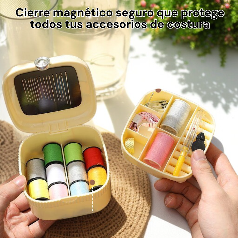 Organizador de costura doméstica con cierre magnético y diseño elegante
