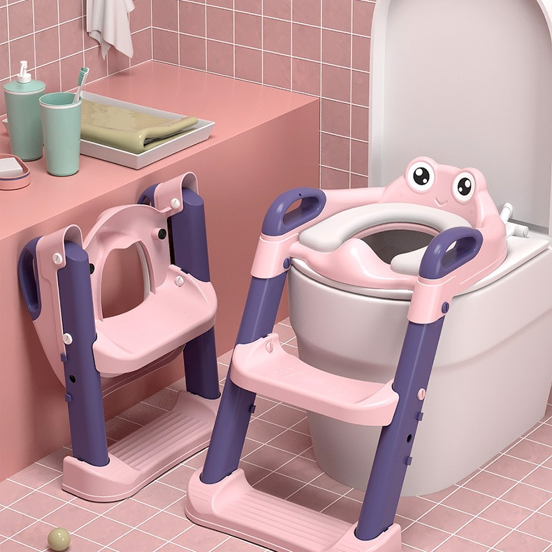 Escalera de inodoro auxiliar para niños, asiento plegable para bebés