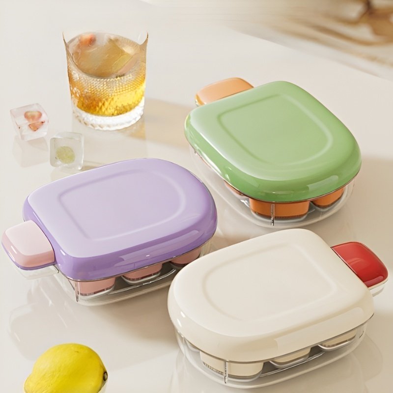 Manual Press Food Grade Ice Tray with Lid
