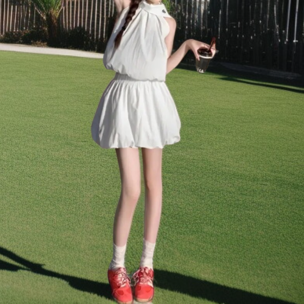 韓国系ふんわりバルーンミニスカート全体画像