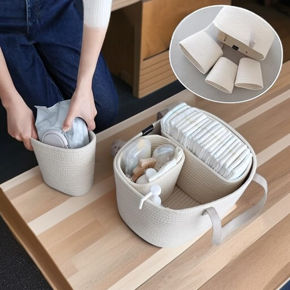 天然素材の手編みバスケット