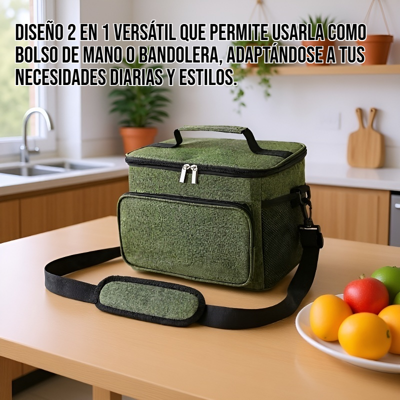 Bolsa de almuerzo térmica Oxford 2 en 1, tipo bolso/bandolera