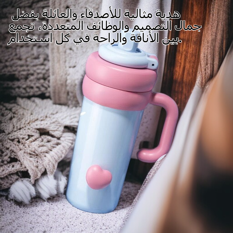 كوب حراري من الفولاذ المقاوم للصدأ 316 مع شفاط للبنات، سعة كبيرة وكوب سيراميك رائع