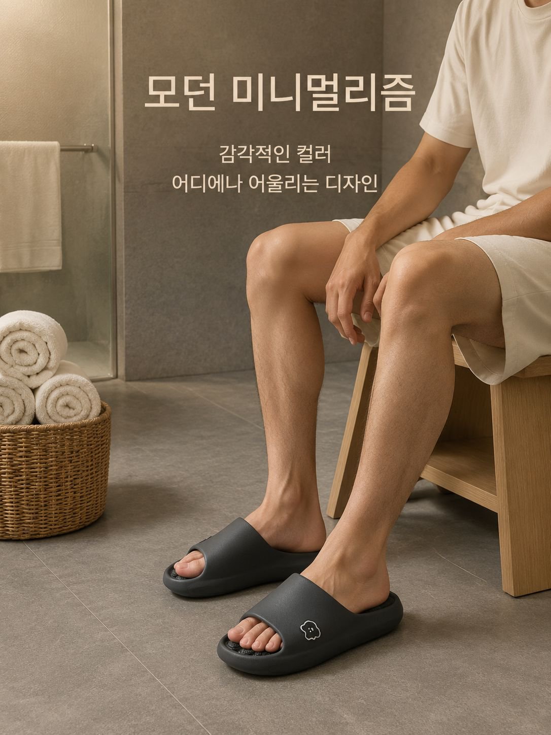 남성용 미끄럼 방지 슬리퍼 측면 사진