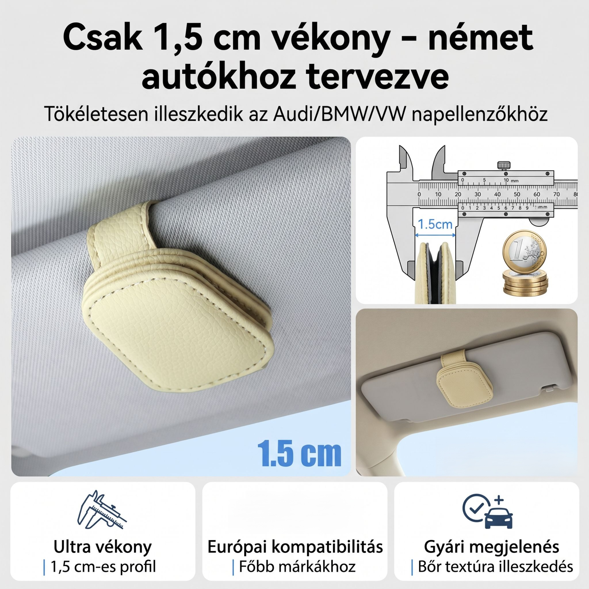 Autós napszemüveg csipesz, mágneses szemüvegtartó, autóbőr többcélú szemüvegtartó
