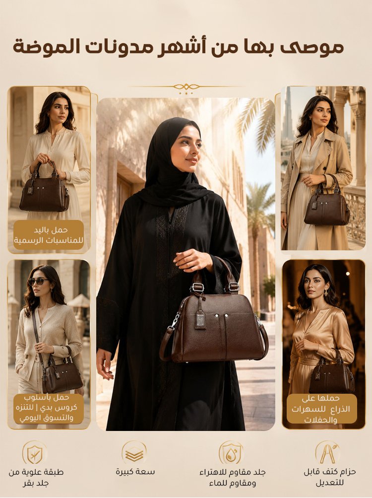 حقيبة نسائية عصرية كبيرة والسعة من جلد طبيعي 