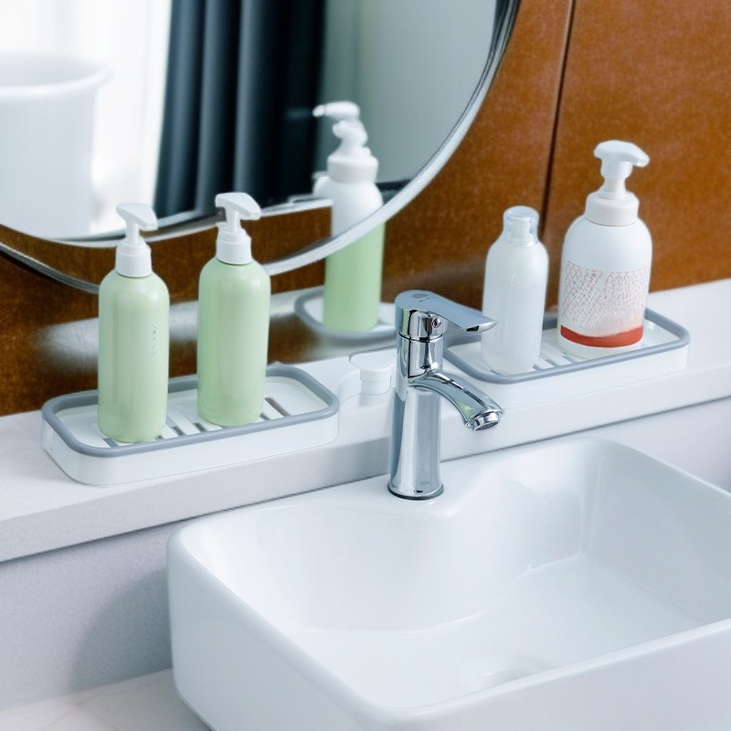 드릴 작업 없이 설치 가능한 회전식 욕실 수납 선반