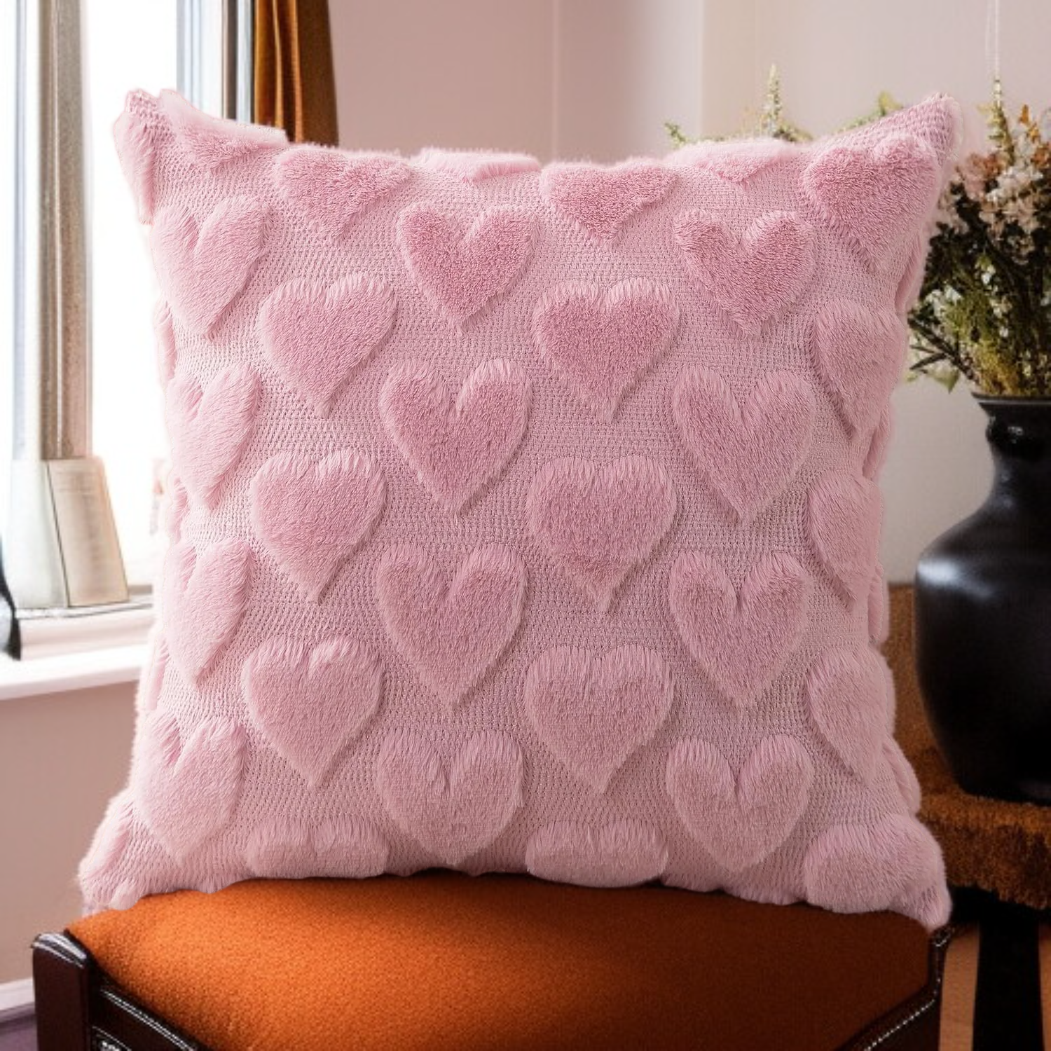 臥室沙發毛絨抱枕套搭配