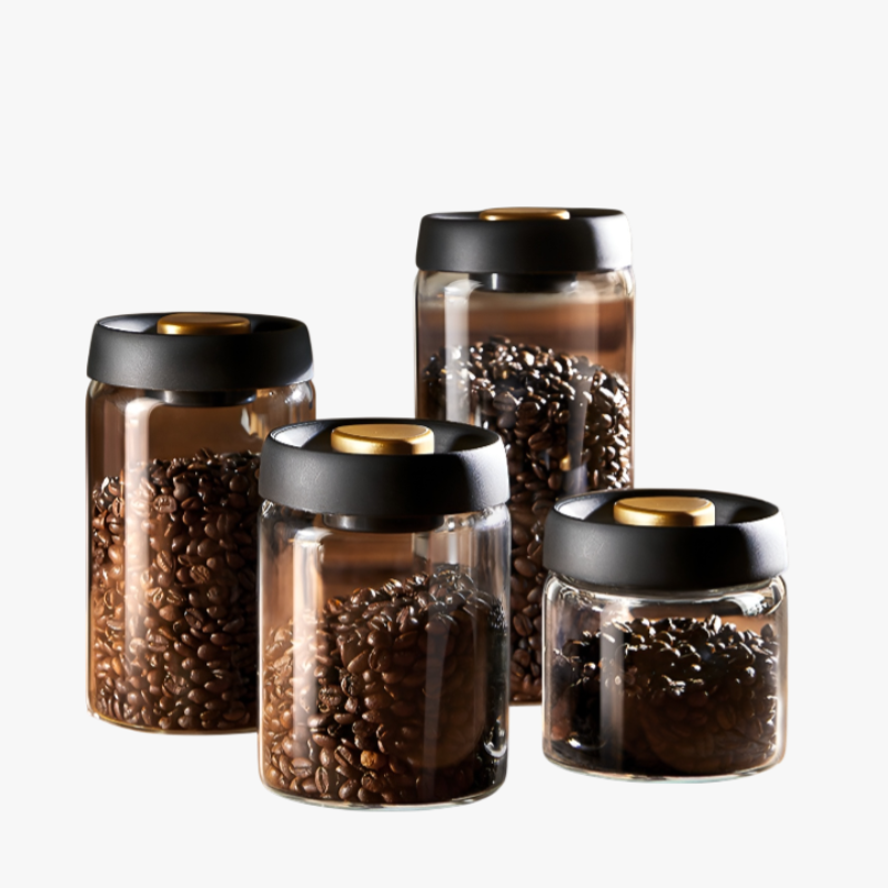 Pojemnik próżniowy na ziarna kawy, zaprojektowany do utrzymania świeżości