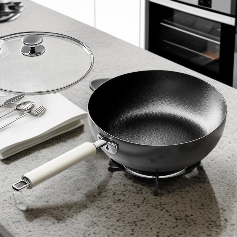 Sartén de hierro fundido sin recubrimiento para freír, hogar