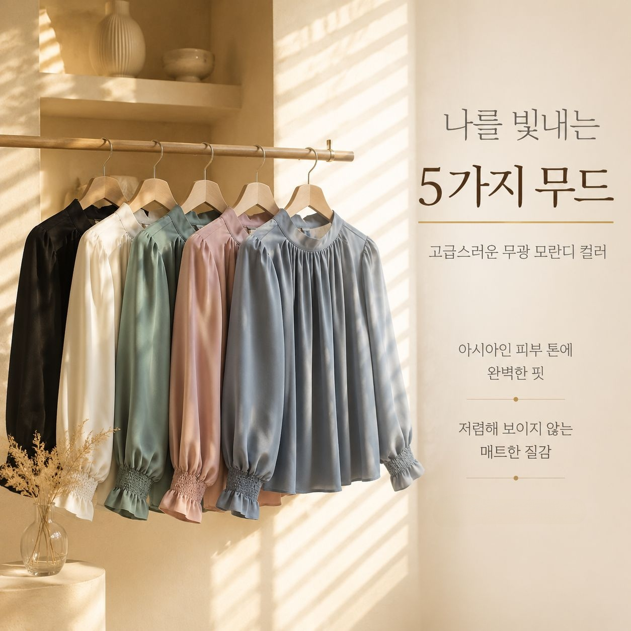 신상 쾌속 건조 하이넥 퍼프 소매 쉬폰 블라우스
