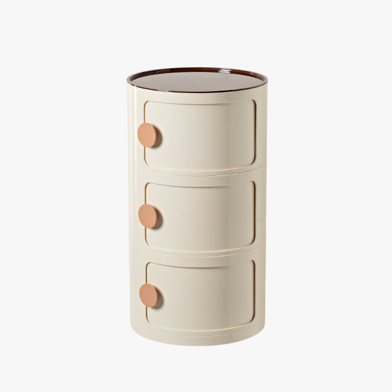 Table de chevet ronde nordique simple pour chambre, petit meuble de rangement en plastique cartoon