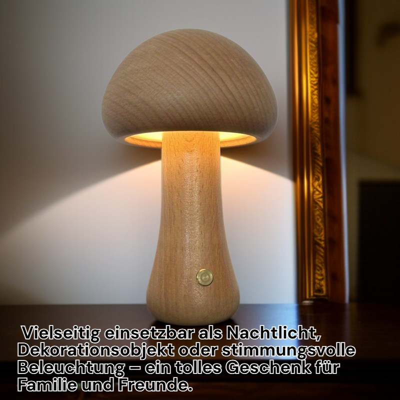 LED Nachtlicht Pilz – Niedliche Tischlampe mit Touch-Schalter, Dekorative Pilzleuchte