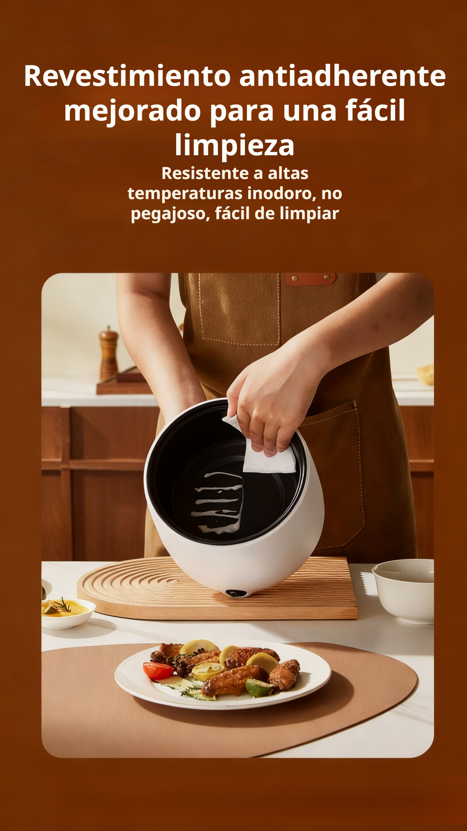 Olla eléctrica con controles intuitivos para el hogar