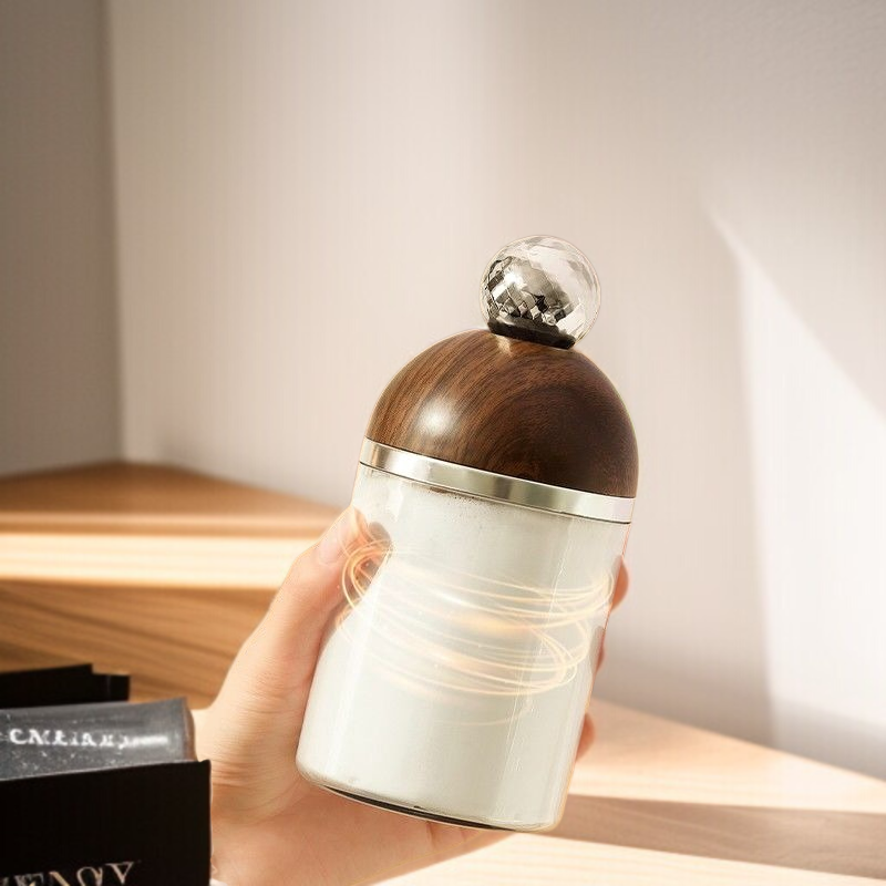 가정용 전동 클렌저 거품기 자동 우드 무늬 전동 거품기 머리 세안기