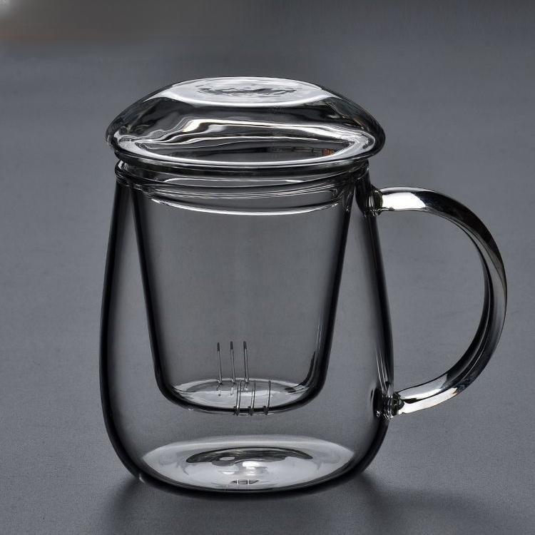 雙層高硼矽玻璃過濾茶杯