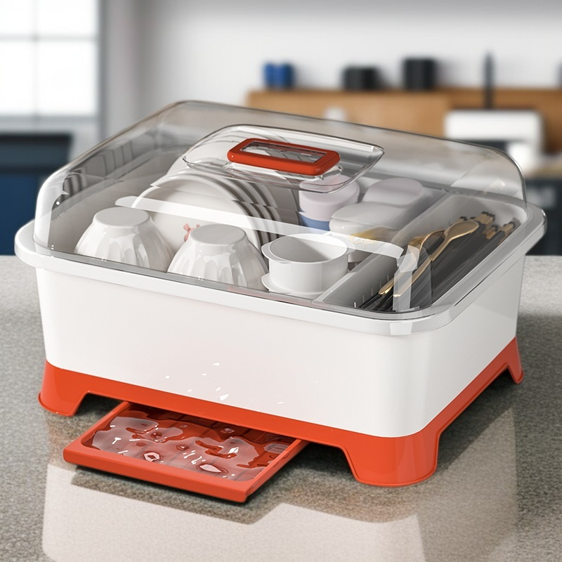 Covered Multi-Purpose Utensil Organizer Kitchen Draining Shelf