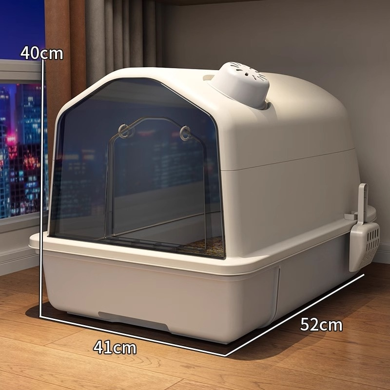 Fully enclosed, odor-proof, extra-large cat litter box