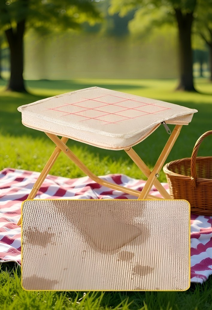 Folding stool used as a handbag