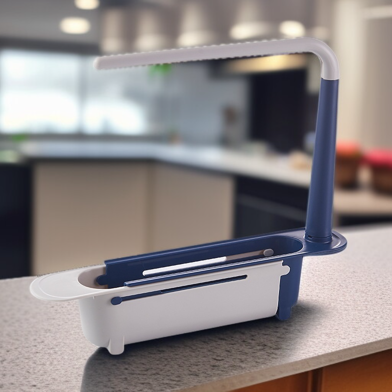 ที่วางจานในอ่างล้างจาน แบบยืดหดได้ ตะกร้ากรองผักและผลไม้ สำหรับห้องครัว