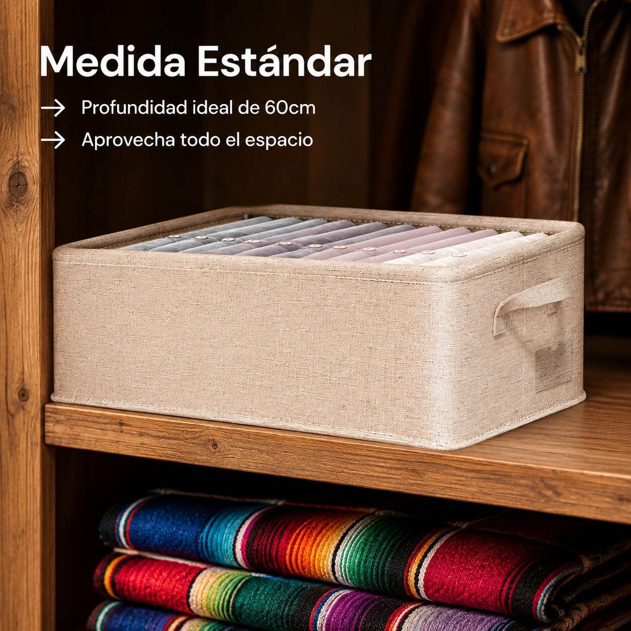 Caja organizadora de pantalones multifuncional, plegable y de tela