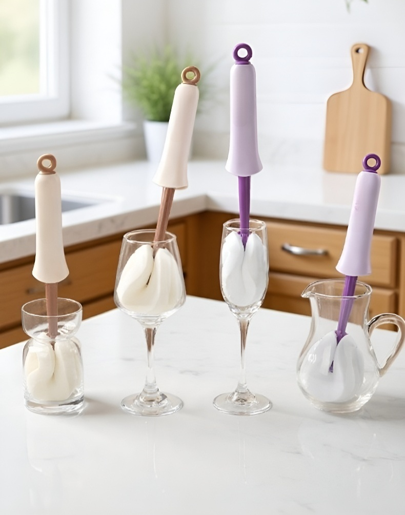 Hanging design for easy storage of cleaning brush