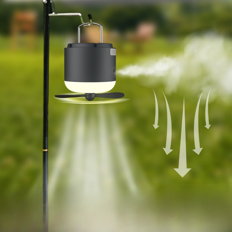  多功能戶外風扇噴霧露營燈