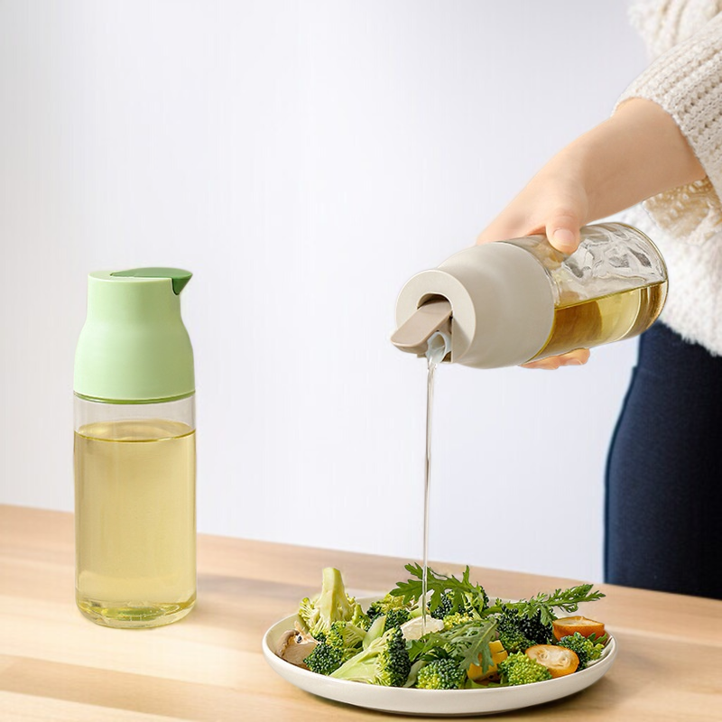 주방 누수방지 유리 간장병 대용량 자동개폐 양념병 베이지 대용량 간장병