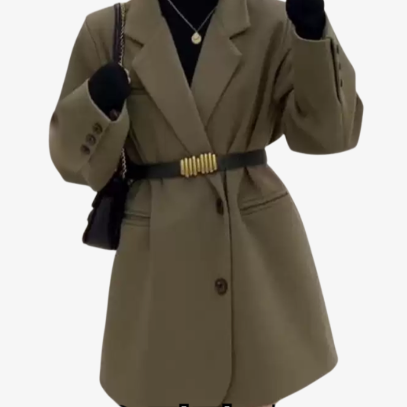 여성 모던 캐주얼 정장 코트 전체 이미지