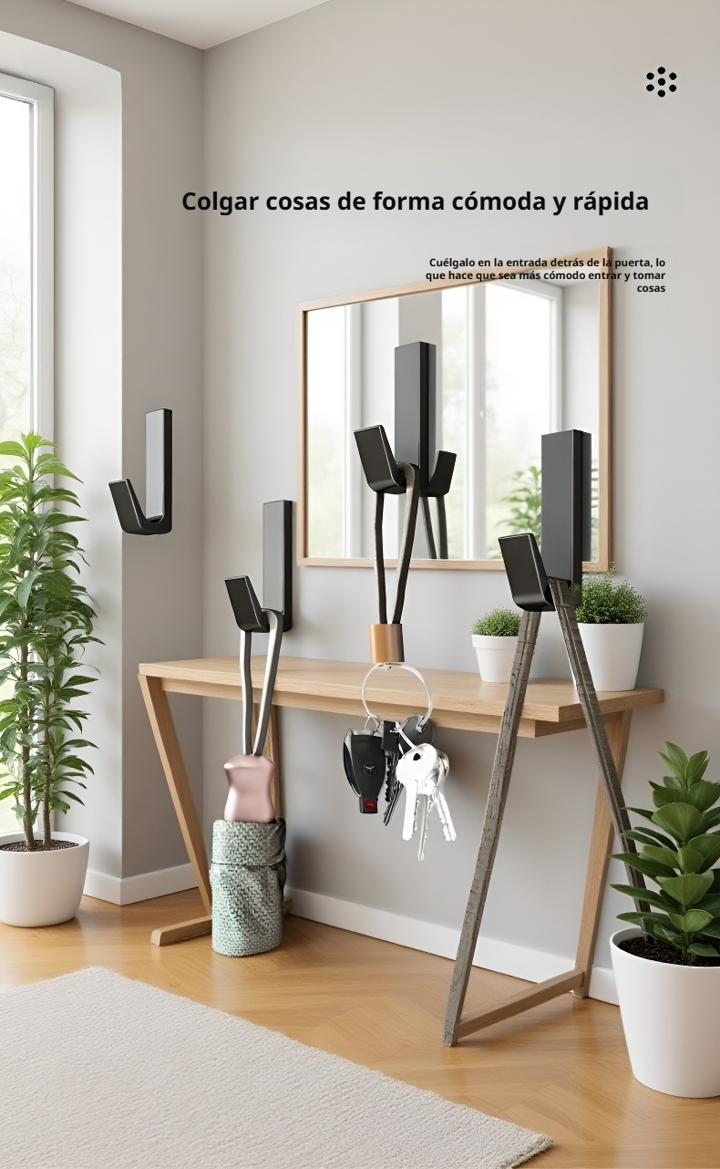 Colgador de ropa sin taladro, adhesivo resistente