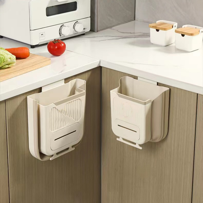 주방 벽걸이 접이식 쓰레기통 