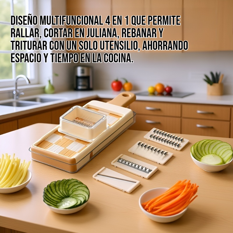 Rallador de cocina multifuncional 4 en 1