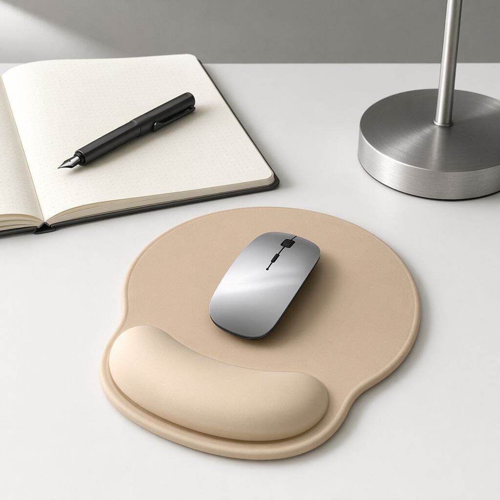 Ergonomisches Mauspad mit rutschfester Gummibasis und Handgelenkauflage