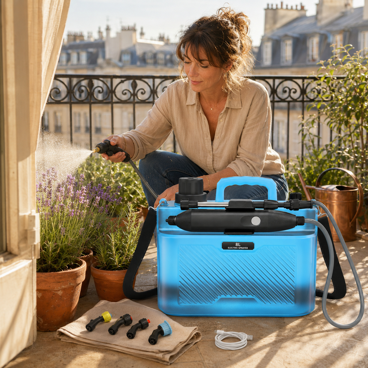 Arrosoir de jardin rechargeable grande capacité 5L/8L, idéal pour fertilisation et désinfection