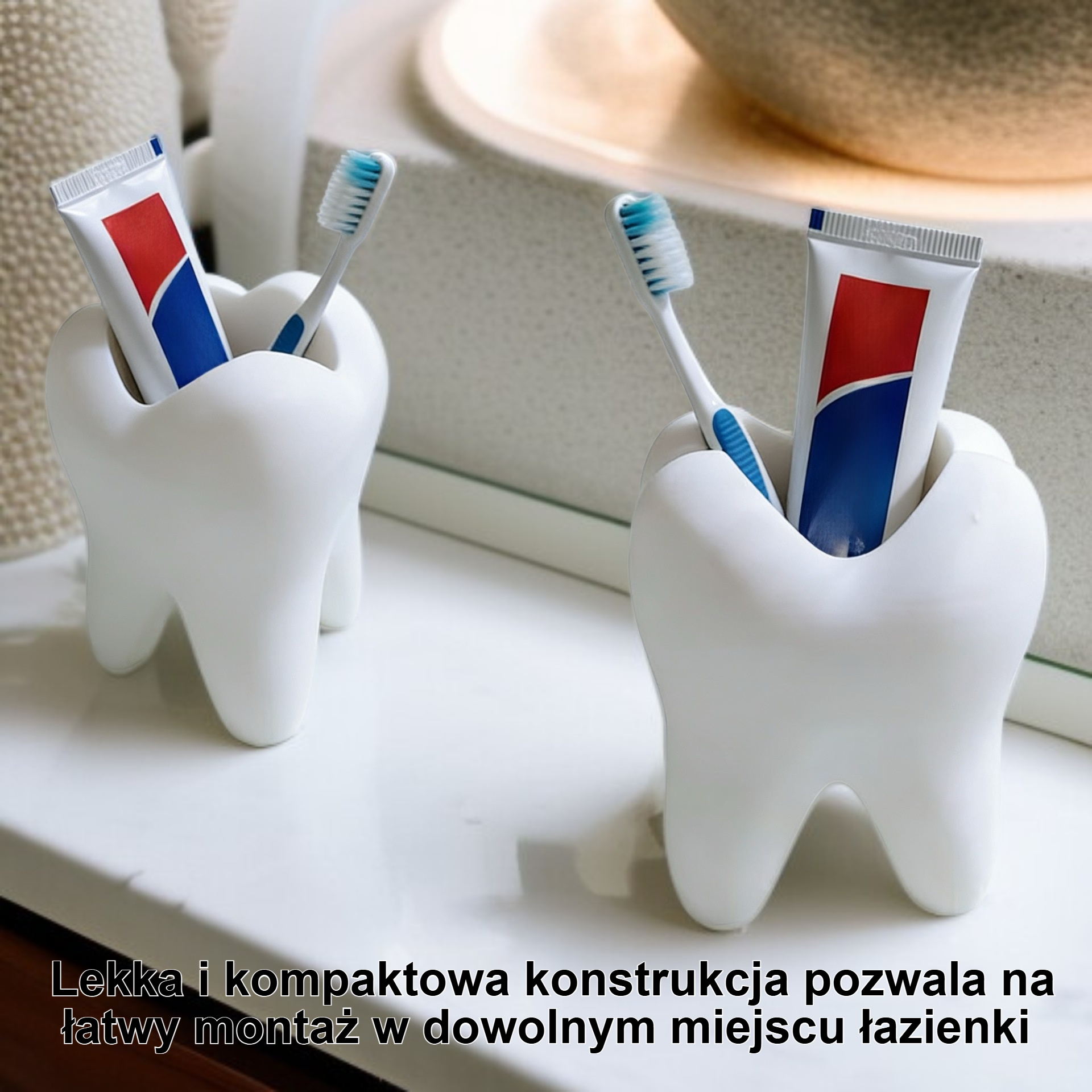 Stylowy stojak na szczoteczki do zębów 3D w łazience