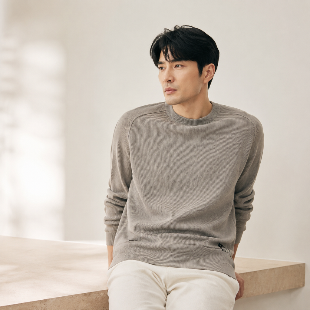 남성용 가을 루즈핏 레터링 맨투맨