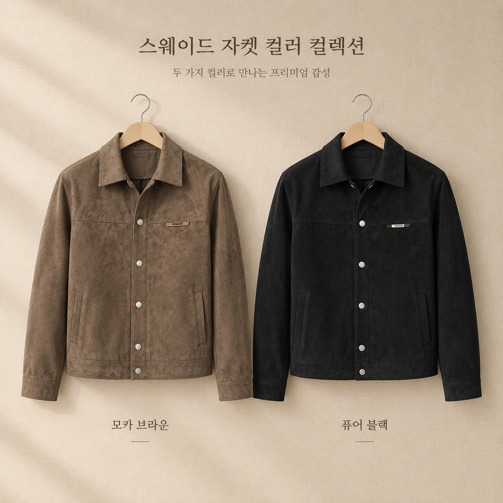 봄가을 신상 스웨이드 재킷 남자 한류 스타일 핏