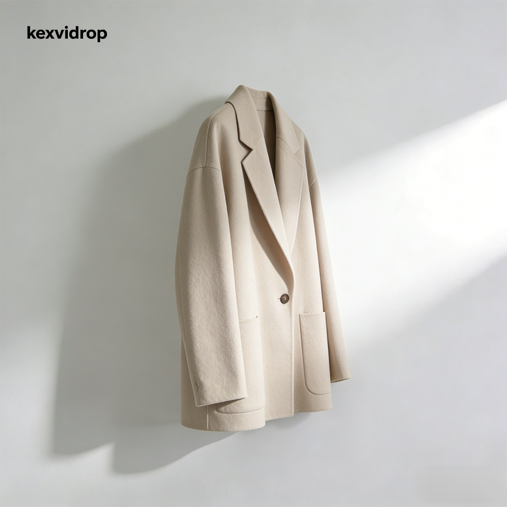 レディースウールコート全身着用イメージ